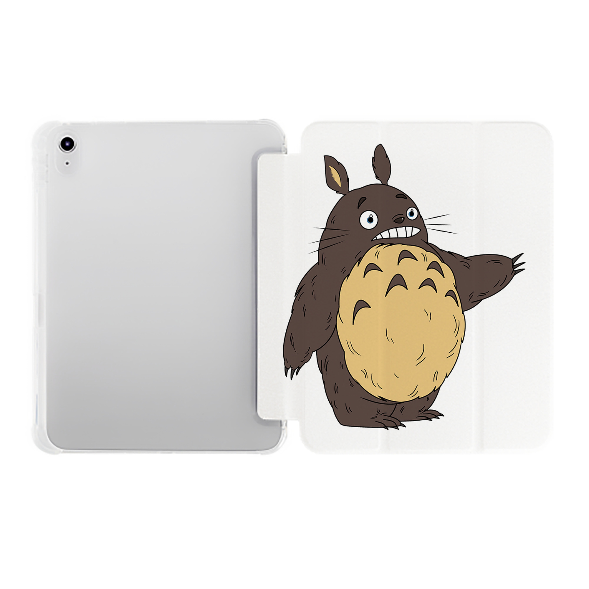 （画像用） となりのトトロ 草壁メイ 草壁サツキ My Neighbor Totoro Satsuki Kusakabe Mei Kusakabe IPad ケース ペン収納付き 三つ折りスタンド PUレザー×シリコン 対応機種9.5/10.5/10.9インチ